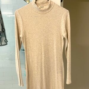 Beige Long Sleeve Knit Dress